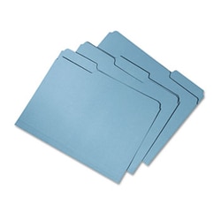 Enterprise Technology Solutions&nbsp;Recycled File Folders, 1/3-Cut 2-Ply Tabs, Letter Size, Blue, 100/Box