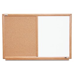 Enterprise Technology Solutions Quartet Combination Board, Oak Frame, 24X36