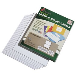 Enterprise Technology Solutions&nbsp;Recycled Laser And Inkjet Labels, Inkjet/Laser Printers, 8.5 X 11, White, 100/Box