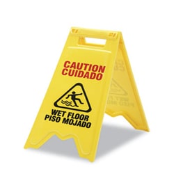 Enterprise Technology Solutions Wet Floor Sign, English & Spanish,, Quantity: