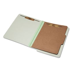 Enterprise Technology Solutions&nbsp;End Tab Classification Folders, 1 Divider, Letter Size, Light Green, 10/Box