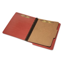 Enterprise Technology Solutions End Tab Classification Folders, 1 Divider, Letter Size, Earth Red, 10/Box