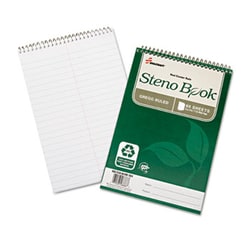 Enterprise Technology Solutions&nbsp;Recycled Steno Book, Gregg Rule, 6 X 9, White, 60 Sheets, 6/Pack
