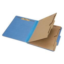 Enterprise Technology Solutions Pocket-Style Classification Folder, 2 Dividers, Letter Size, Dark Blue, 10/Box