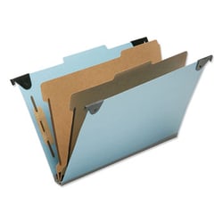 Enterprise Technology Solutions&nbsp;Hanging Classification Folders, Legal Size, 5 Dividers, 2/5-Cut Tab, Light Blue, 5/Box