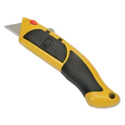 Enterprise Technology Solutions&nbsp;Utility Knife With Cushion Grip Handle, 2Pt Blade, Yellow/Black