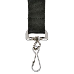 Enterprise Technology Solutions Nylon Strap Lanyard, 36", Black, Dozen,