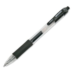 Enterprise Technology Solutions&nbsp;Retractable Gel Pen, 1Mm, Black Ink, Clear/Black Barrel, Dozen