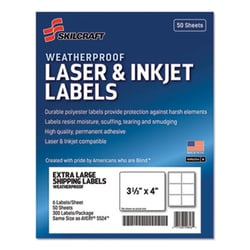 Enterprise Technology Solutions Weatherproof Mailing Labels, Inkjet/Laser