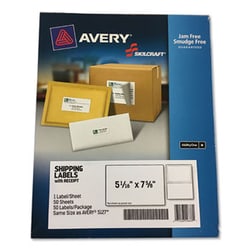 Enterprise Technology Solutions&nbsp;Shipping Label With Paper Receipt, Laser Printers, 5.06 X 7.63, White, 50/Pack