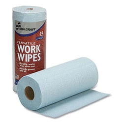 Enterprise Technology Solutions&nbsp;Industrial Work Wipes, 10.4 X 11, Blue, 55 Wipes/Roll, 30 Rolls/Carton