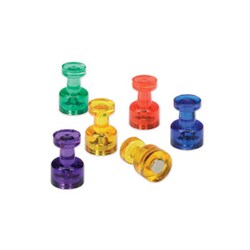 Enterprise Technology Solutions Magnetic Pushpins, Assorted, 0.38" Dia