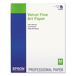 Enterprise Technology Solutions VELVET FINE ART PAPER, 17 X 22, WHITE,