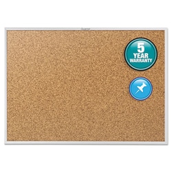 Enterprise Technology Solutions Classic Series Cork Bulletin Board, 96 X 48, Silver Aluminum Frame