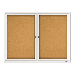 Enterprise Technology Solutions Enclosed Bulletin Board, Natural Cork/fiberboard,