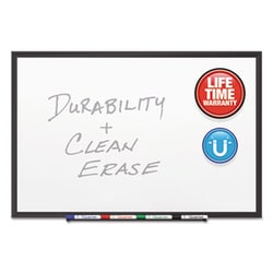 Enterprise Technology Solutions Classic Porcelain Magnetic Whiteboard, 72 X 48, Black Aluminum Frame