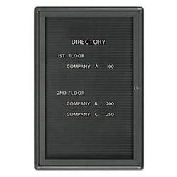 Enterprise Technology Solutions Enclosed Magnetic Directory, 24 X 36, Black Surface, Graphite Aluminum Frame