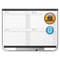 Enterprise Technology Solutions PRESTIGE 2 MAGNETIC TOTAL ERASE 4-MONTH CALENDAR, 48 X 36, GRAPHITE COLOR FRAME