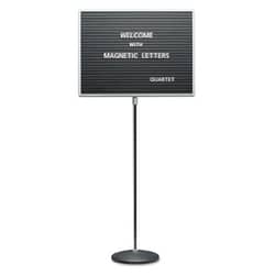 Enterprise Technology Solutions Adjustable Single-Pedestal Magnetic Letter Board, 24 X 18, Black, Gray Frame