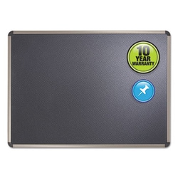 Enterprise Technology Solutions PRESTIGE EURO-STYLE EMBOSSED FOAM BULLETIN BOARD, 72 X 48, BLACK/ALUMINUM FRAME
