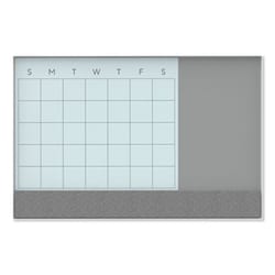 Enterprise Technology Solutions&nbsp;3N1 MAGNETIC GLASS DRY ERASE COMBO BOARD, 36 X 24, MONTH VIEW, WHITE SURFACE AND FRAME