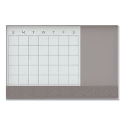 Enterprise Technology Solutions 3N1 MAGNETIC GLASS DRY ERASE COMBO BOARD, 48 X 36, MONTH VIEW, WHITE SURFACE AND FRAME
