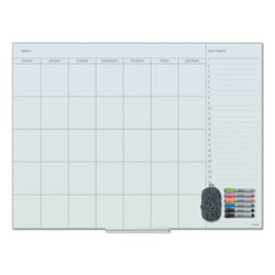 Enterprise Technology Solutions FLOATING GLASS DRY ERASE UNDATED ONE MONTH CALENDAR, 48 X 36, WHITE