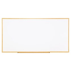 Enterprise Technology Solutions Dry-Erase Board, Melamine, 96 X 48, White, Oak-Finished Frame