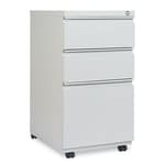 Enterprise Technology Solutions Three-Drawer Pedestal File With Full-Length Pull, 14.96W X 19.29D X 27.75H, Light Gray