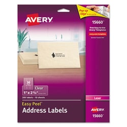 Enterprise Technology Solutions Matte Clear Easy Peel Mailing Labels W/