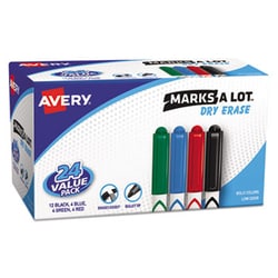 Enterprise Technology Solutions&nbsp;Marks A Lot Pen-Style Dry Erase Marker Value Pack, Medium Chisel Tip, Assorted Colors, 24/Set