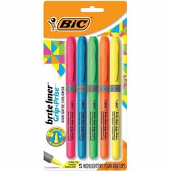 Enterprise Technology Solutions&nbsp;Bic  Brite Liner Grip Highlighter, Chisel Tip, 5/ST, Assorted
