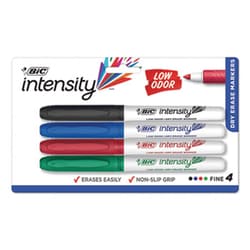 Enterprise Technology Solutions&nbsp;Intensity Low Odor Dry Erase Marker, Fine Bullet Tip, Assorted Colors, 4/Set