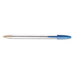 Enterprise Technology Solutions&nbsp;Cristal Xtra Smooth Stick Ballpoint Pen, 1Mm, Blue Ink, Clear Barrel, Dozen