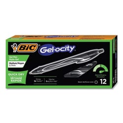 Enterprise Technology Solutions&nbsp;Gel-Ocity Quick Dry Retractable Gel Pen, Medium 0.7Mm, Black Ink/Barrel, Dozen
