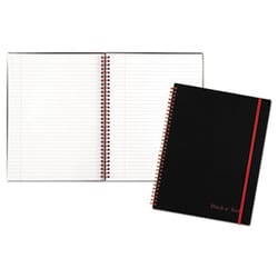 Enterprise Technology Solutions&nbsp;Twin Wire Poly Cover Notebook, Wide/Legal Rule, Black Cover, 11 X 8.5, 70 Sheets