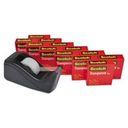 Enterprise Technology Solutions Transparent Tape Value Pack With Black Dispenser, 1
