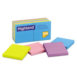 Enterprise Technology Solutions Self-Stick Notes, 3 X 3, Assorted Bright,