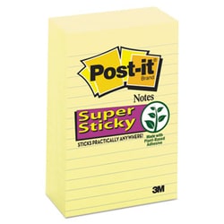 Enterprise Technology Solutions&nbsp;Canary Yellow Note Pads, Lined, 4 X 6, 90-Sheet, 5/Pack