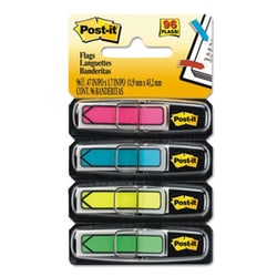 Enterprise Technology Solutions Arrow 1/2" Page Flags, Four Assorted Bright