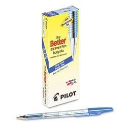 Enterprise Technology Solutions&nbsp;Better Stick Ballpoint Pen, Fine 0.7Mm, Blue Ink, Translucent Blue Barrel, Dozen