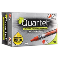 Enterprise Technology Solutions&nbsp;Enduraglide Dry Erase Marker, Broad Chisel Tip, Red, Dozen