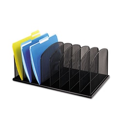 Enterprise Technology Solutions Onyx Mesh Desk Organizer With Upright Sections,