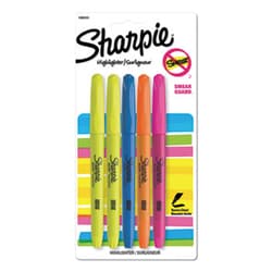 Enterprise Technology Solutions&nbsp;Pocket Style Highlighters, Chisel Tip, Assorted Colors, 5/Set