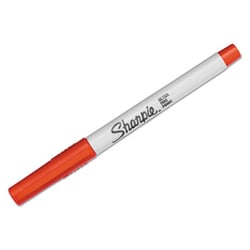 Enterprise Technology Solutions&nbsp;Ultra Fine Tip Permanent Marker, Extra-Fine Needle Tip, Red, Dozen