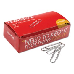 Enterprise Technology Solutions Paper Clips, Jumbo, Silver, 100 Clips/Box,