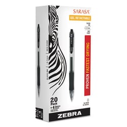 Enterprise Technology Solutions&nbsp;Sarasa Dry Gel X20 Retractable Gel Pen Value Pack, Medium 0.7Mm, Black Ink, Smoke Barrel, 24/Box