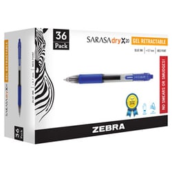 Enterprise Technology Solutions&nbsp;Sarasa Dry Gel X20 Retractable Gel Pen, Medium 0.7Mm, Blue Ink, Translucent Blue Barrel, 36/Pack