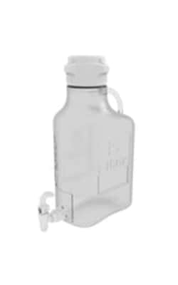Foxx Life Sciences EZclear 5L (1 Gal) BPA-Free Space Saving Carboy with 83mm (83B) VersaCap and 6.9L Max Capacity, with Spigot, Large Pinched Handle, 1/EA