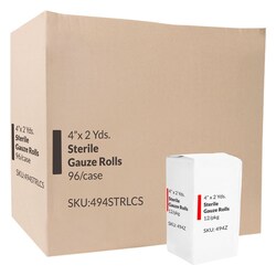Med Vet International Sterile Stretch Gauze Rolls 4"X2.1Yards 96/Case,